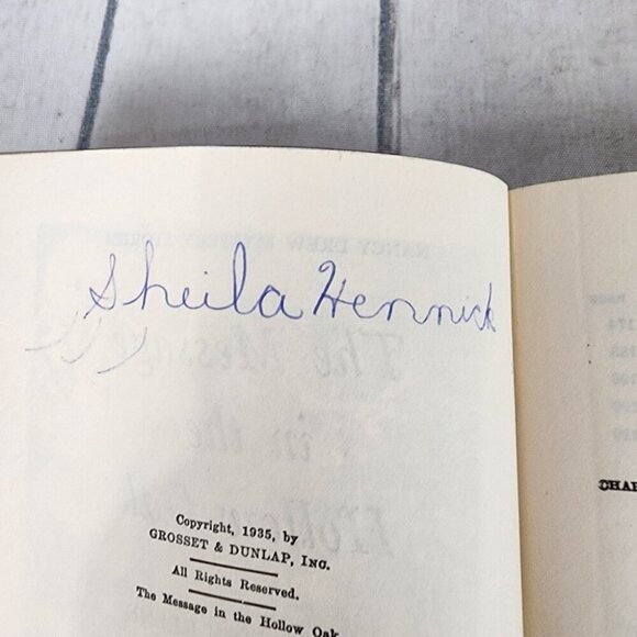 Vintage Nancy Drew 1935 The Message in the Hollow Oak Hardcover Book - Picture 7 of 14